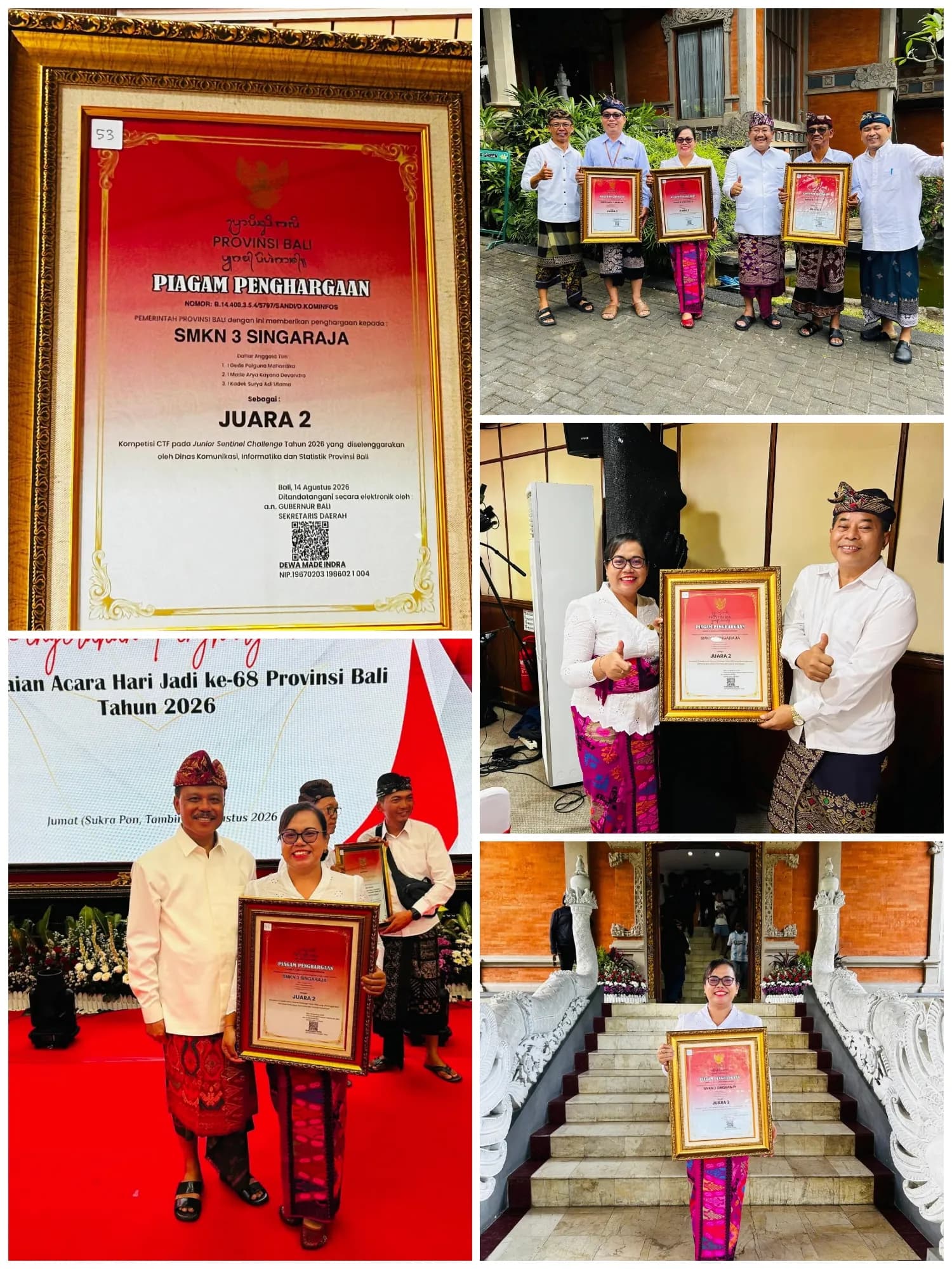 Penghargaan Atas Prestasi dan Partisipasi SMK Negeri 3 Singaraja Dalam Lomba Capture The Flag (CTF) 