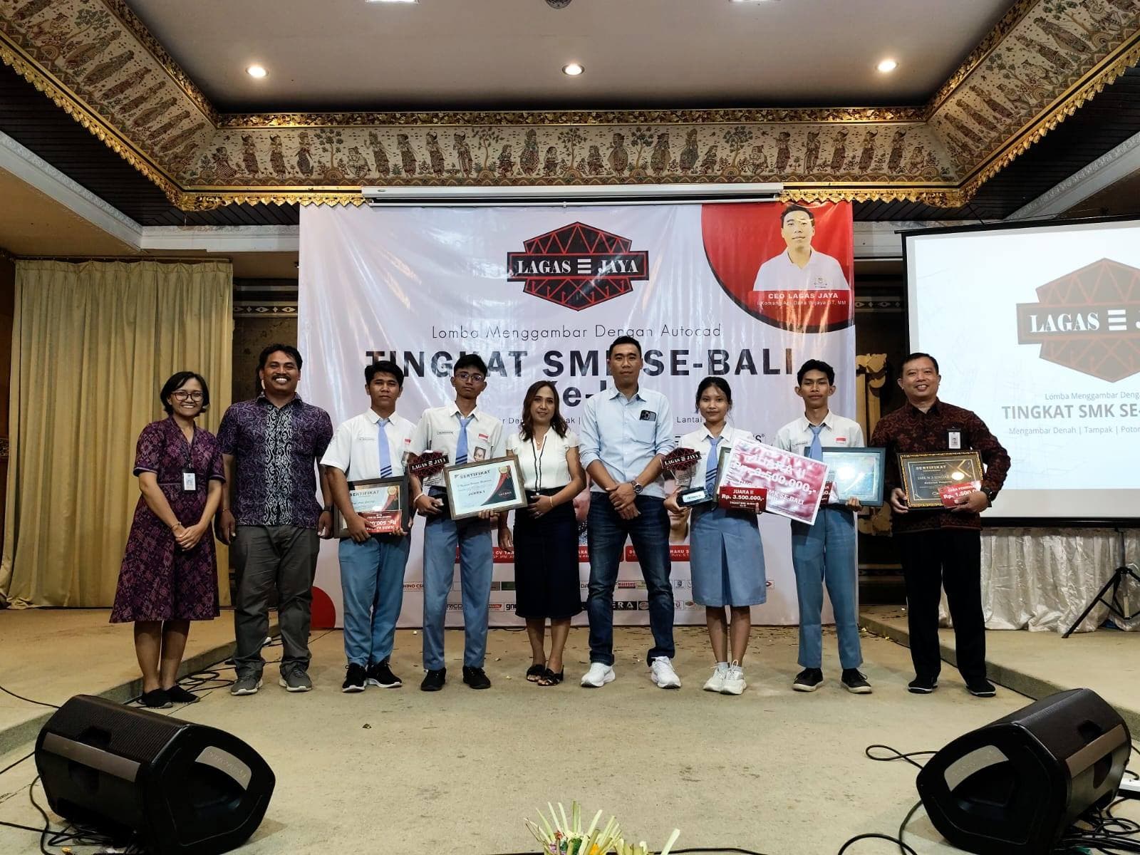 Juara I dan II Lomba Menggambar Dengan Autocad Tingkat SMK se-Bali ke-III oleh Lagas Jaya