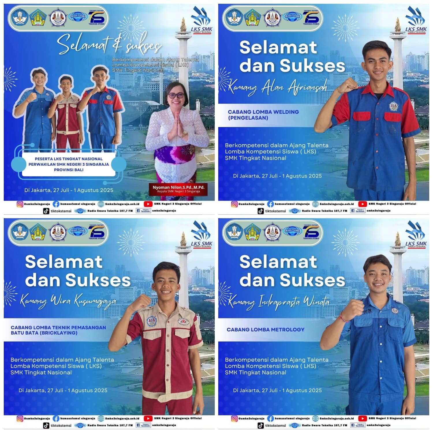 Siswa SMK N 3 Singaraja Mengikuti LKS SMK Tingkat Nasional 2025