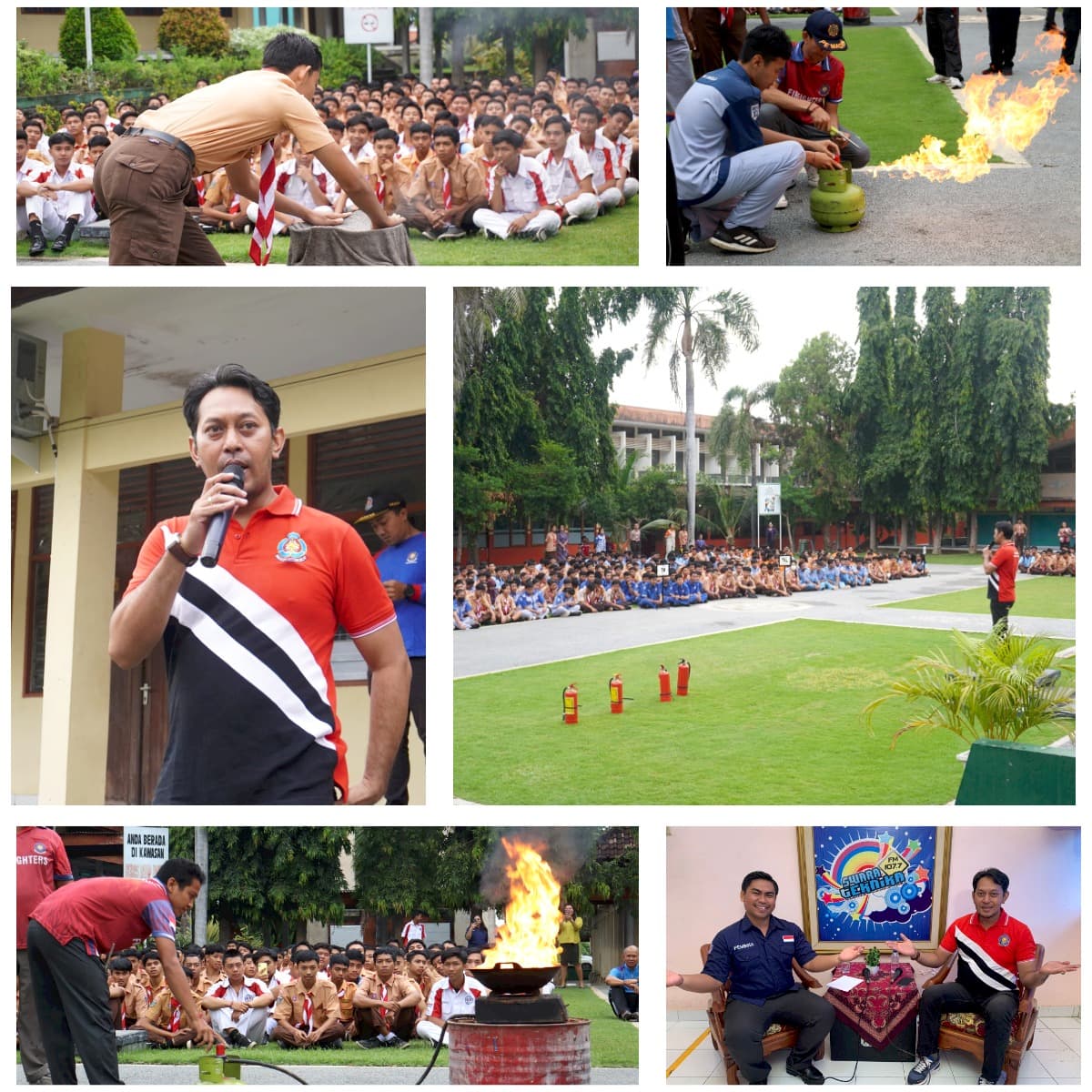 SOSIALISASI PEMADAM KEBARAN DI SMKN 3 SINGARAJA