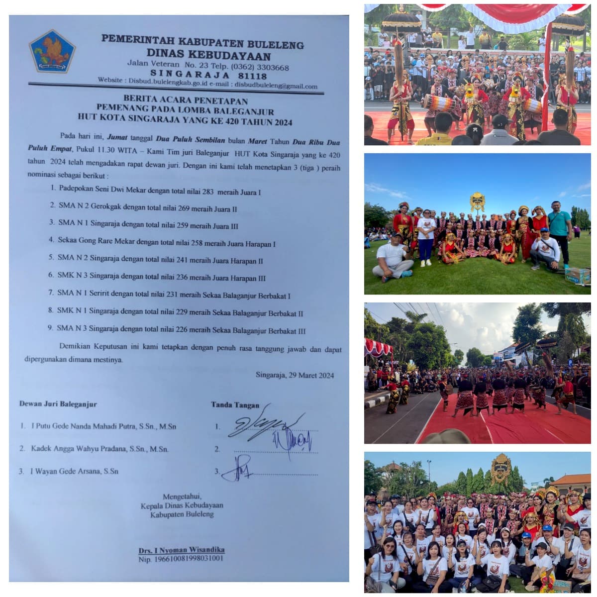 HASIL LOMBA BALEGANJUR