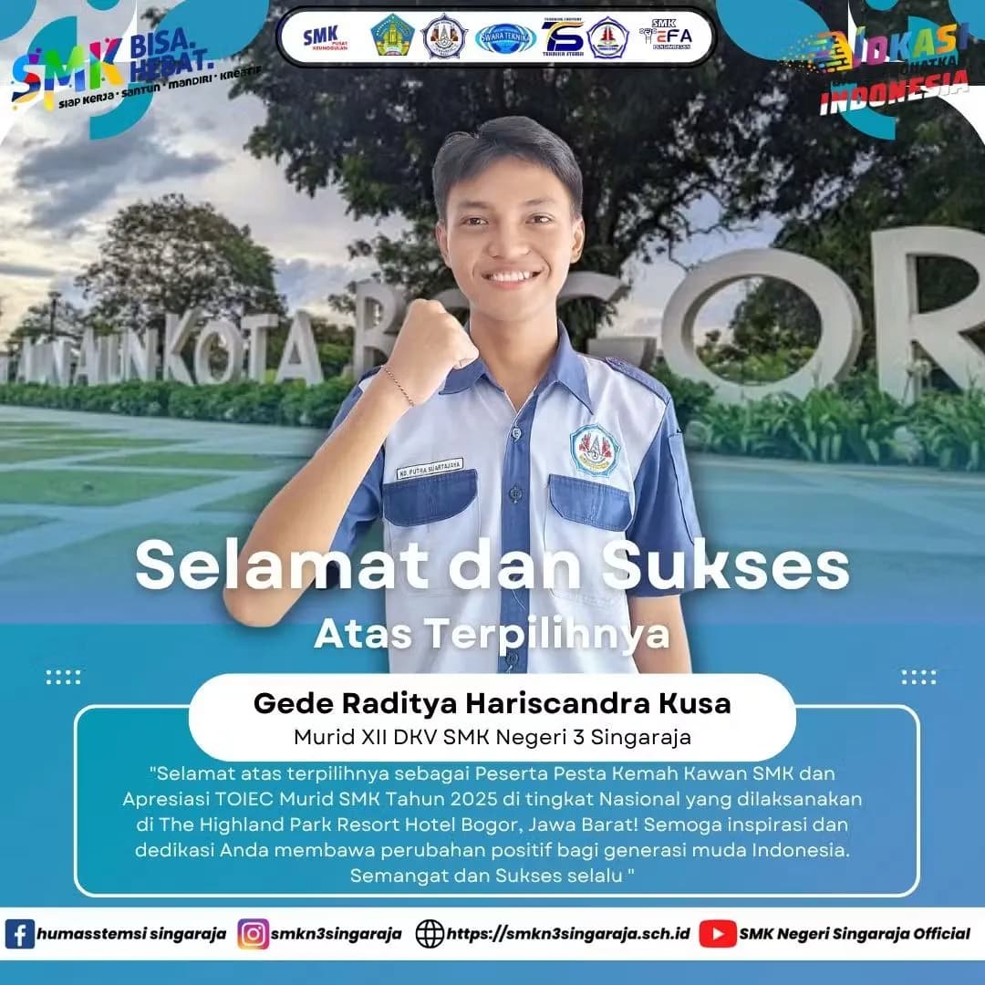 Siswa SMKN 3 Singaraja Lolos Sebagai Peserta Pesta Kemah 