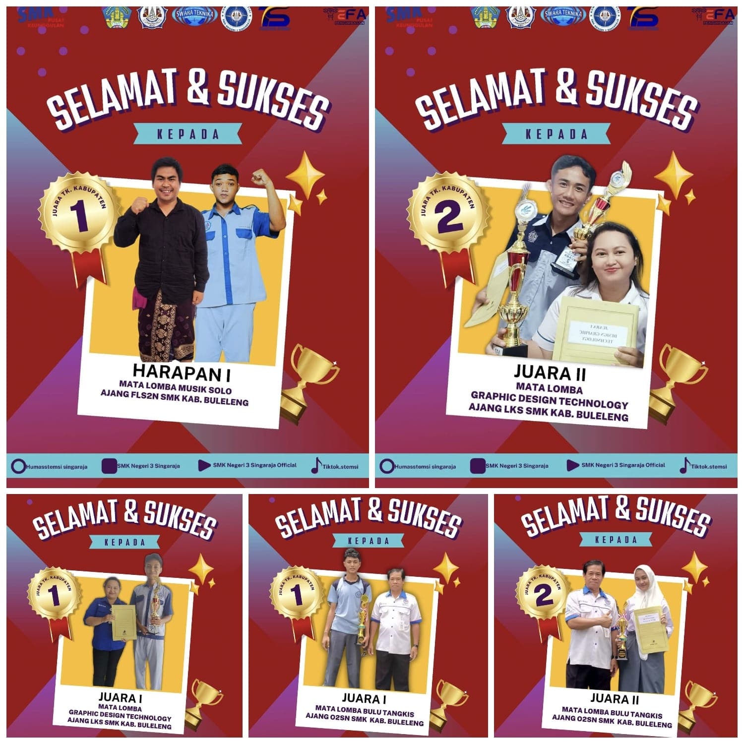 Prestasi Pada Ajang Lomba Kompetensi Siswa (LKS) Region Buleleng tahun 2025