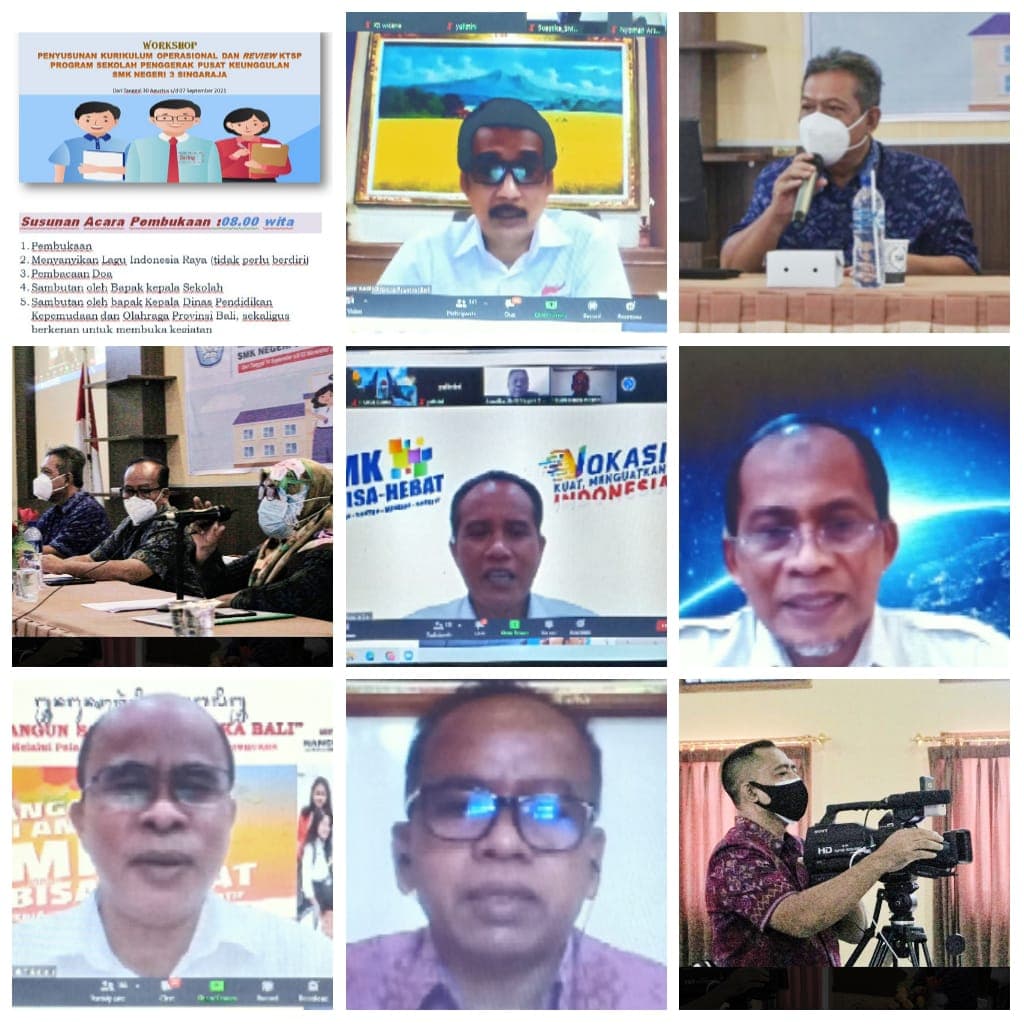 WORKSHOP  PENYUSUNAN KURIKULUM OPERASIONAL DAN REVIEW KTSP PROGRAM SEKOLAH PENGGERAK PUSAT KEUNGGULAN SMK NEGERI 3 SINGARAJA