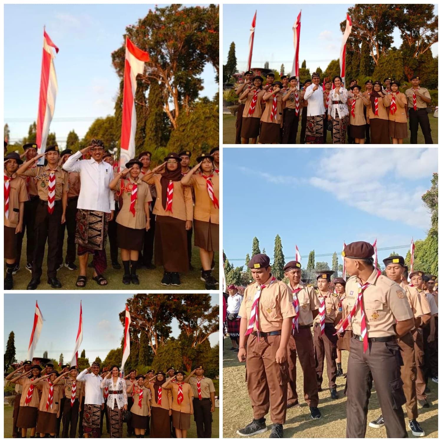 Ambalan Wisnu Laksmi Mengikuti Upacara Penurunan Bendera HUT RI