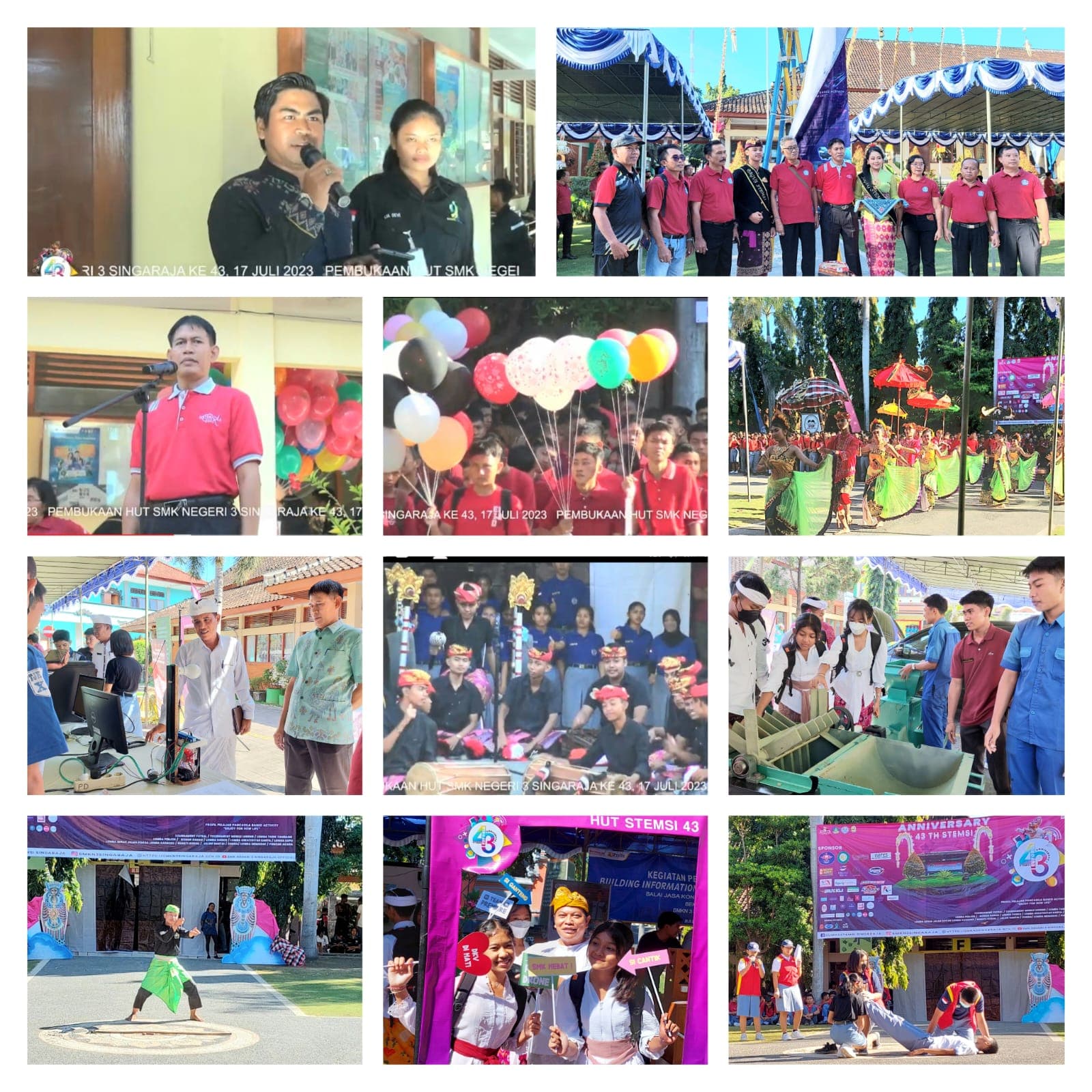 PEMBUKAAN HUT SMKN 3 SNGARAJA KE 43 SENIN,17 JULI 2023