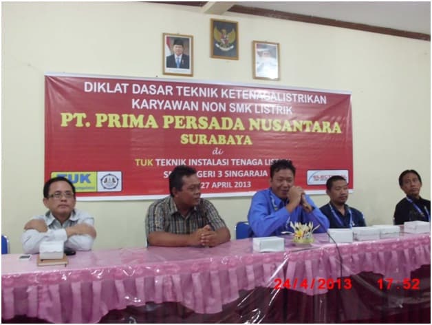 DIKLAT DASAR TEKNIK KETENAGALISTRIKAN  KARYAWAN TAMATAN NON SMK LISTRIK PT. PRIMA PERSADA NUSANTARA 