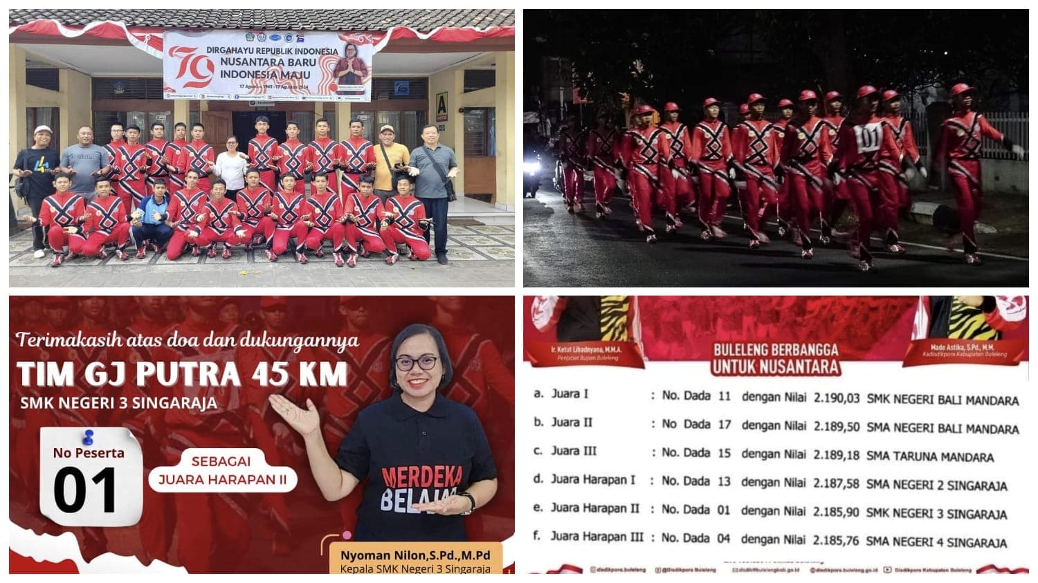 SMK Negeri 3 Singaraja Meraih Juara Harapan 2 Dalam Ajang Gerak Jalan Dewasa Putra