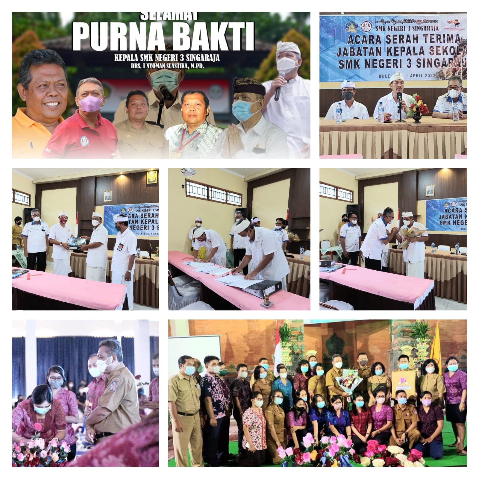 MELEPAS KEPALA SMKN 3 SINGARAJA DAN SERAH TERIMA JABATAN