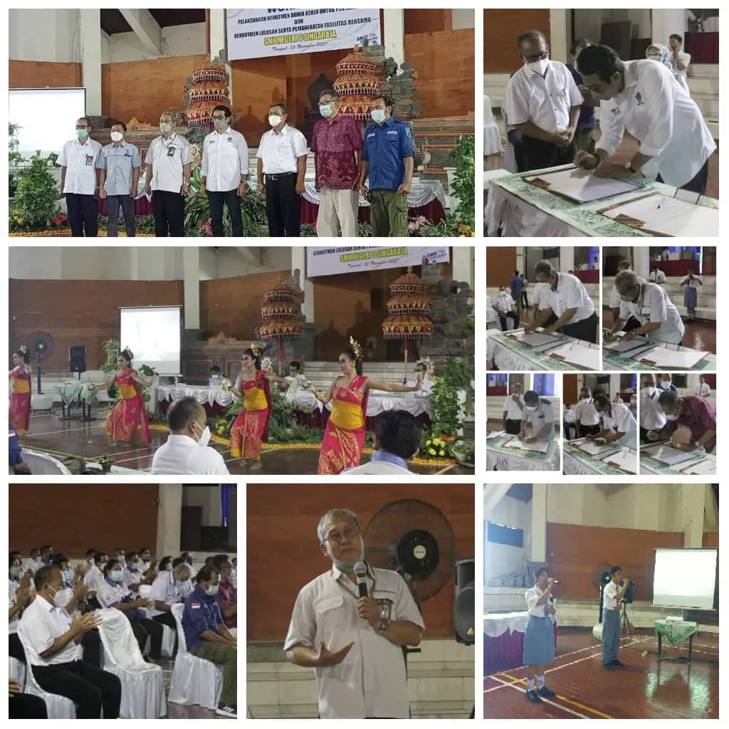 WORKSHOP PELAKSANAAN KOMITMEN DUNIA KERJA UNTUK PENYALURAN DAN REKRUITMEN LULUSAN SERTA PEMANFAATAN FASILITAS BERSAMA SMKN 3 SINGARAJA