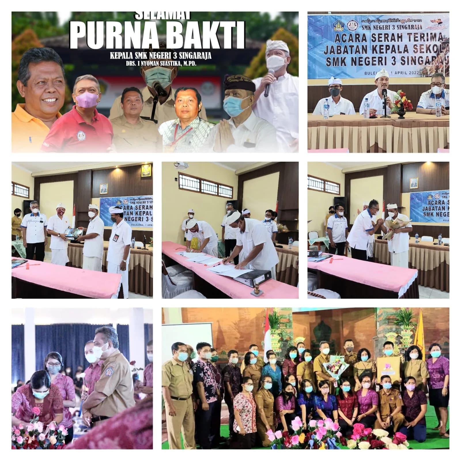 MELEPAS KEPALA SMKN 3 SINGARAJA DAN SERAH TERIMA JABATAN
